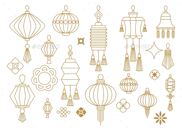 Chinese Paper Lanterns Set