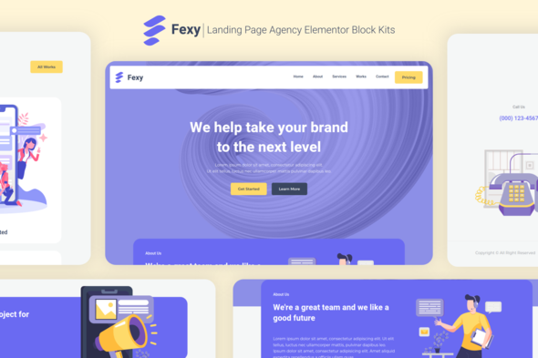 Fexy - Agency Landing Page Elementor Block Kit