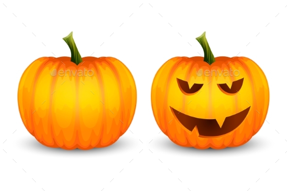 Vector Cartoon Halloween Pumpkin Lantern