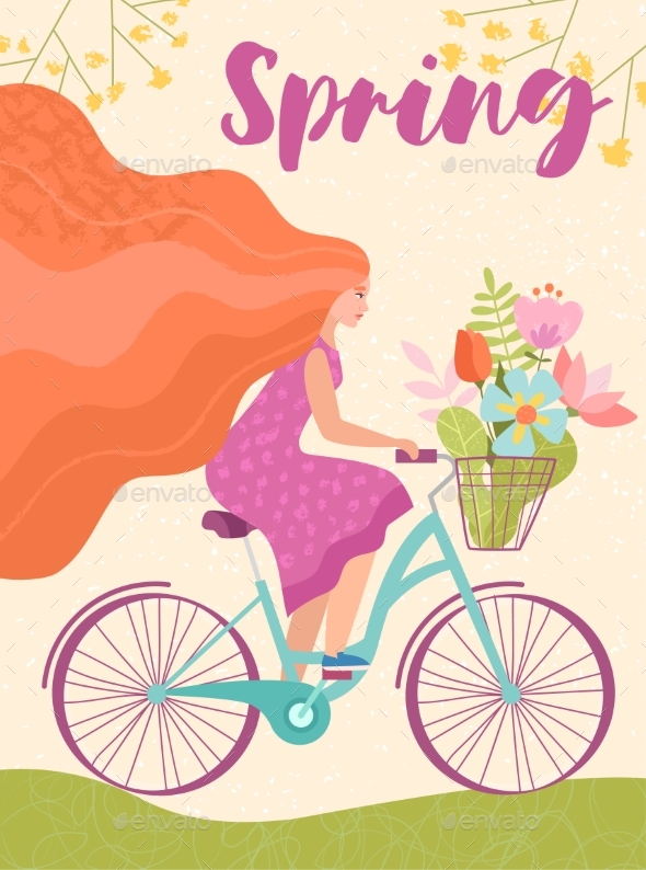 Pretty Stylised Floral Spring Greeting Card Design