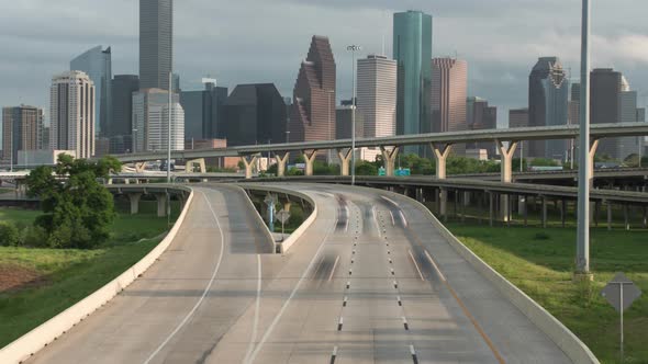 Timelapse of traffic on freeway near downtown Houston. This video was filmed in 4k for best image qu