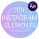 Instagram Elements | Frosted Glass Cards - VideoHive Item for Sale