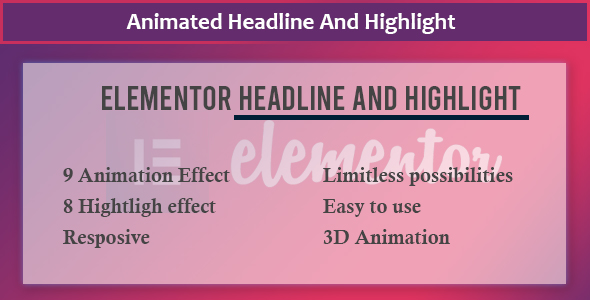 Elementor - Animate Headline And Highlight Extension