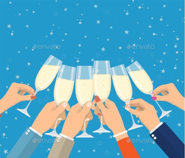 People Holding Champagne Glasses