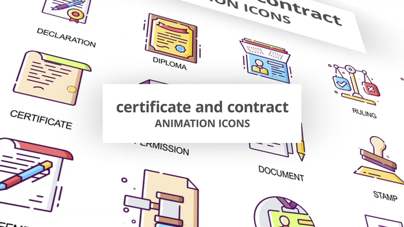 Certificate & Contract - Animation Icons