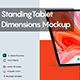 Standing Tablet Dimensions Mockup - GraphicRiver Item for Sale
