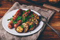 Baked Pork Sausages with Eggplant Slices - PhotoDune Item for Sale