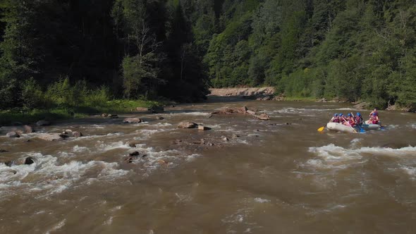 Rafting in Carpathians Ukraine