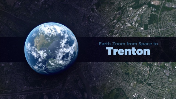 Trenton (New Jersey, USA) Earth Zoom to the City from Space