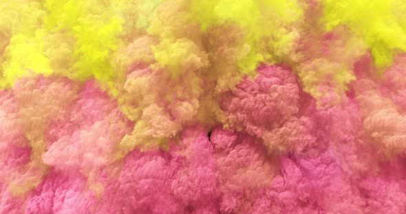 Colorful smoke effect flowing with turbulences and speed. alt