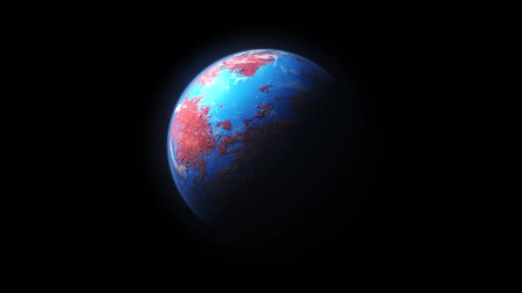 4K Red And Blue Exoplanet