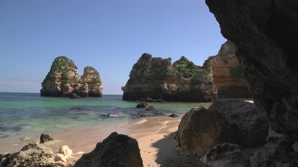 The rocky ocean shore