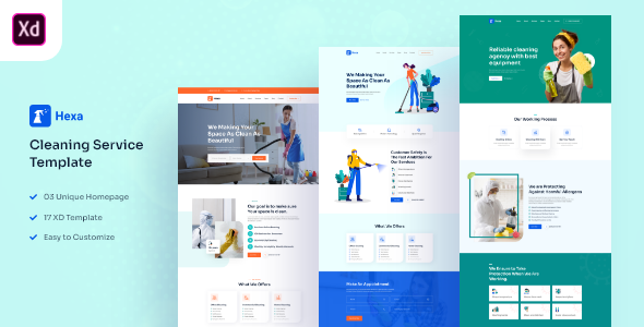 Hexa – Cleaning company XD Template