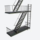 Fire Escape Stairs  Modular - 3DOcean Item for Sale