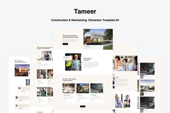 Tammer - Construction & Maintenance  Elementor Template kit