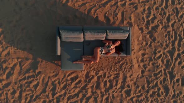 Girl Relaxing Sunbathing Enjoying Travel Holidays in Bikini