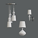 set of white lamps - 3DOcean Item for Sale