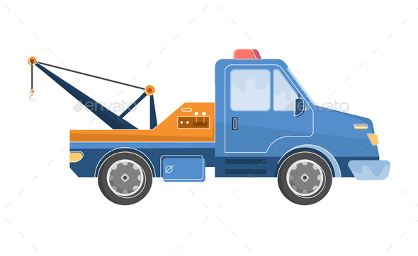 Tow Truck Flat Composition
