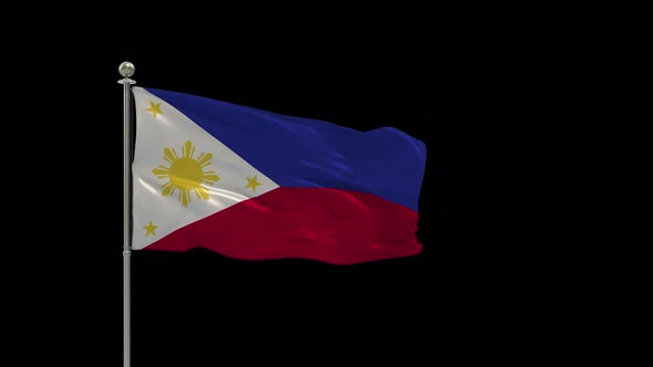 Philippines Looping Of The Waving Flag Pole With Alpha alt