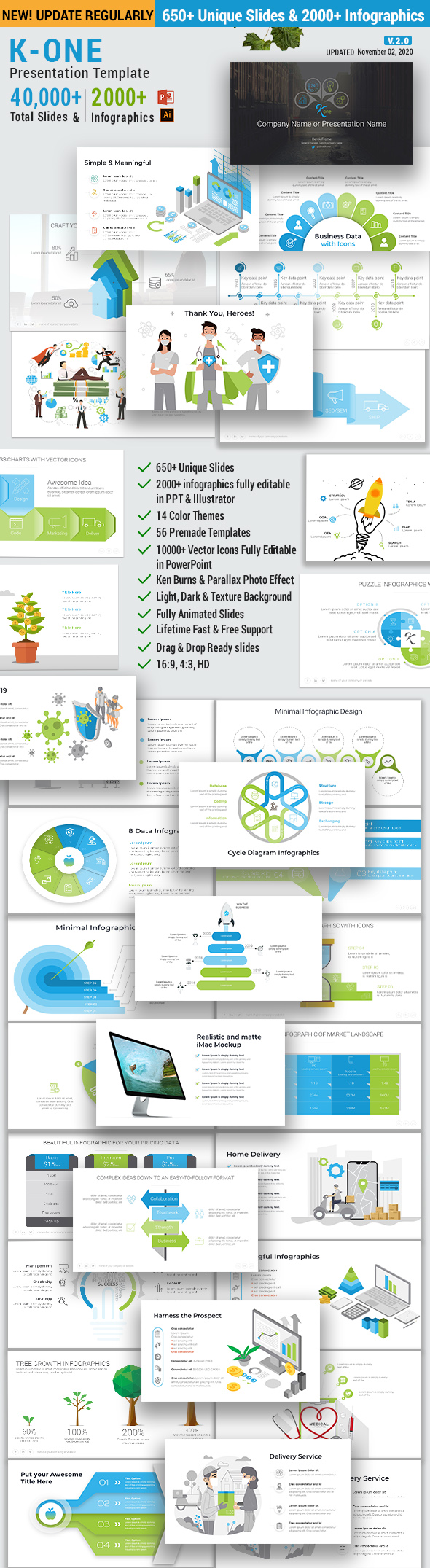 K-One Presentation Template & Infographics Pack v.2.0 - Updated!