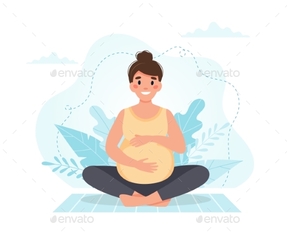 Pregnant Woman Meditates