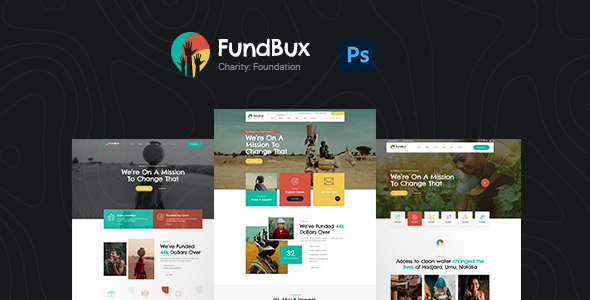 FundBux Charity & Fundraise PSD Template