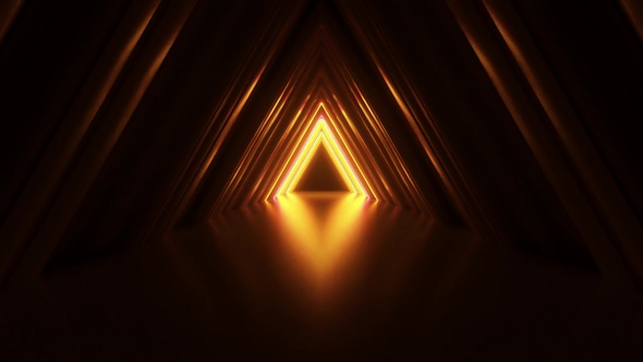 Abstract Neon Triangle Tunnel Technological. Endless Swirling Animated Background. Modern Neon Light alt
