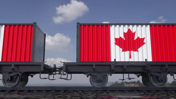 Containers with the Flag of Canada