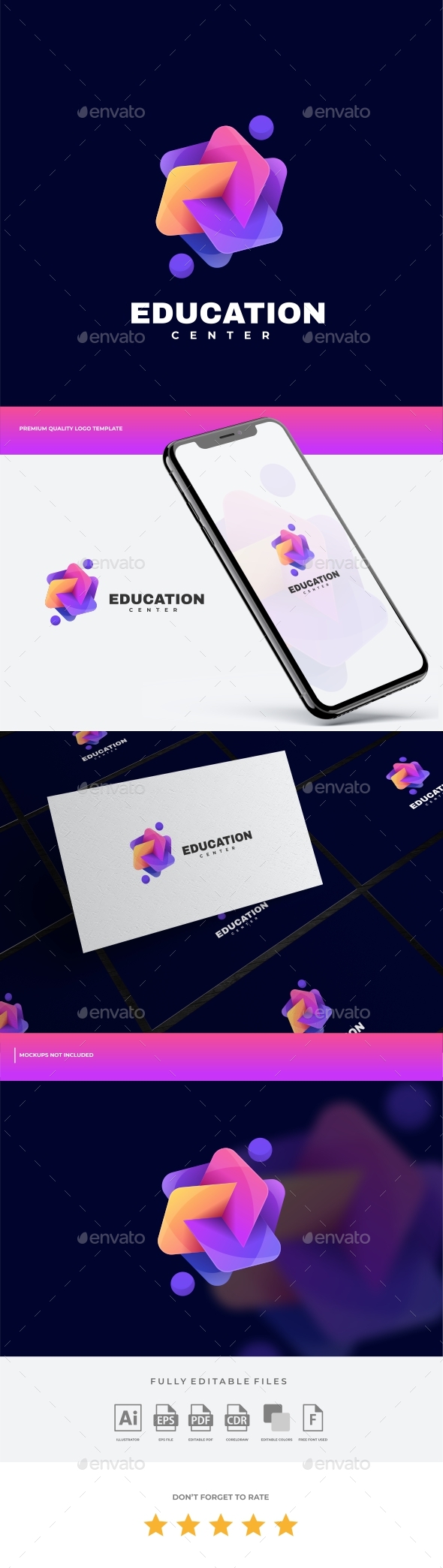 Education Gradient Colorful Logo Template