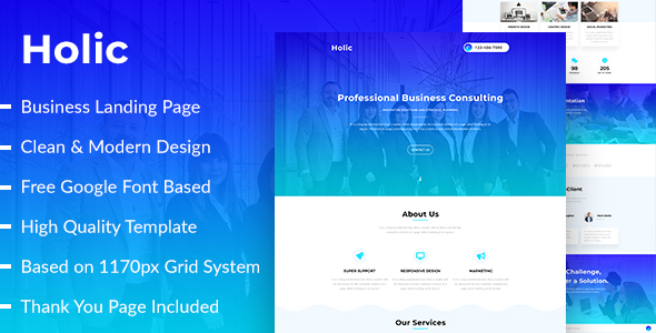 Holic – Lead Generation PSD Landing Page Template