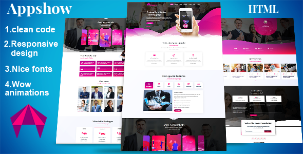 Appshow - App landing page HTML