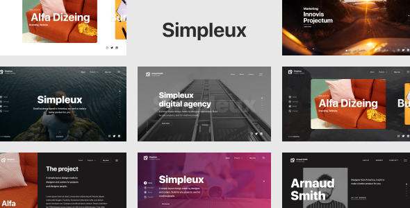 Simpleux - piękny kreatywny szablon strony internetowej dla agencji, biznesu i portfolio