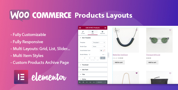 WooCommerce Products Layouts for Elementor