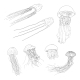 Vector Set of Sketch Jellyfishes - GraphicRiver Item for Sale