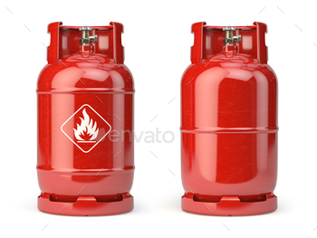 es LNG or LPG with high pressure isolated on white background. 3d illustration