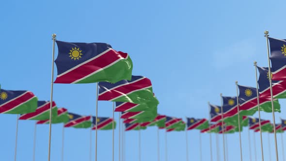 Namibia Row Of Flags Animation