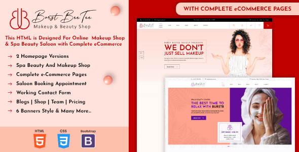 Burst Beetee | Cosmetics Shop HTML Template