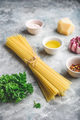 Raw ingredients for linguine with olive oil and garlic - PhotoDune Item for Sale