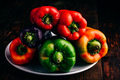 Fresh bell peppers on plate - PhotoDune Item for Sale