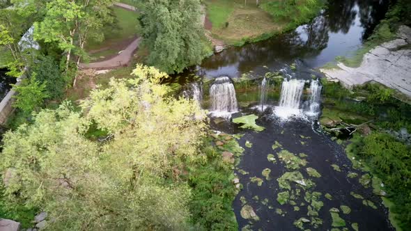 Aerial View of the Keila Waterfall Estonia 