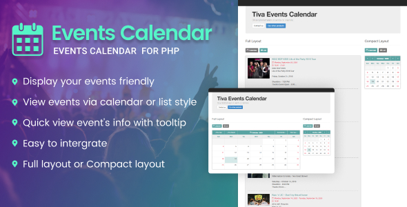 Tiva Events Calendar For PHP