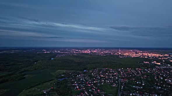 Aerial View of Rural Houses in a Village in Ukraine