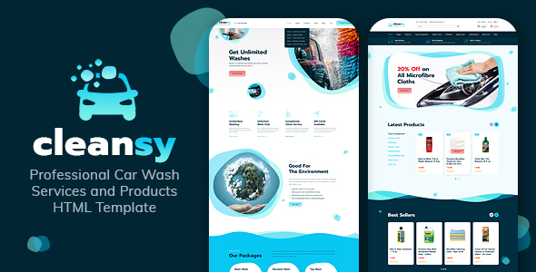 Cleansy - Car Wash Services & Products HTML Template