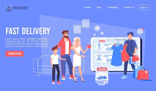 Online Store Shopping Fast Delivery Landing Page