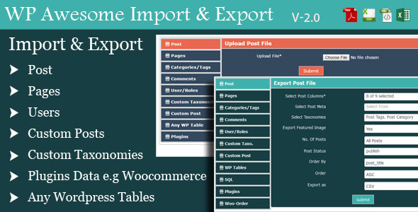 WordPress Awesome Import & Export Plugin - Import & Export WordPress Data