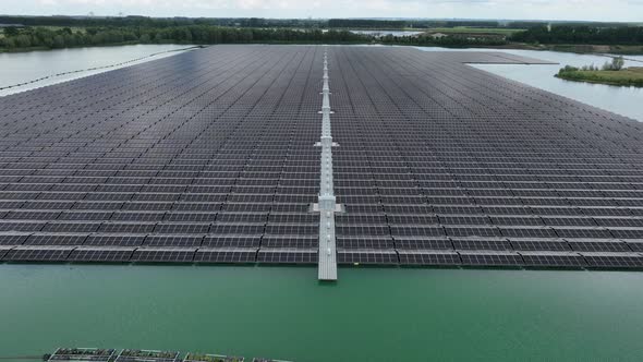 Clean Sustainable Energy Generation Using Solar Panels on a Large Pond in The Netherlands Druten