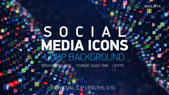 Social Media Icons Loop Background