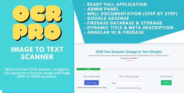 OCR Pro – Image to Text Converter Full Production Ready App With Admin Panel(Angular 15 & Firebase)