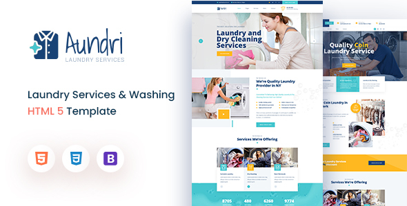 Aundri - Dry Cleaning Services HTML Template