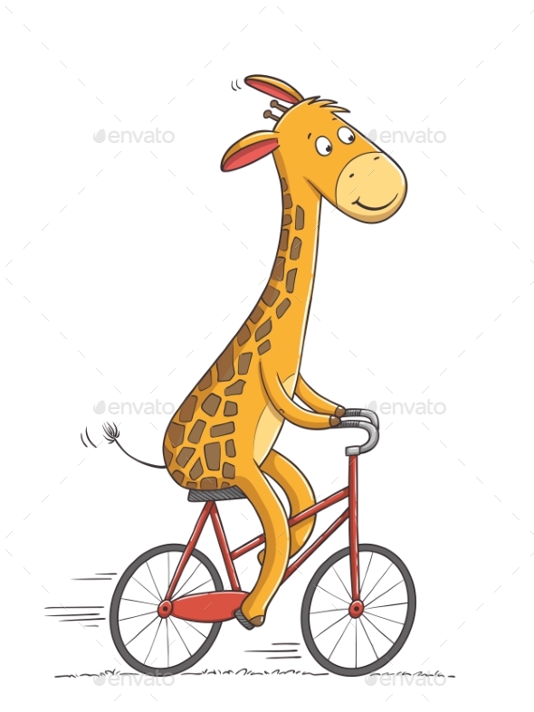 Giraffe Rides A Bicycle